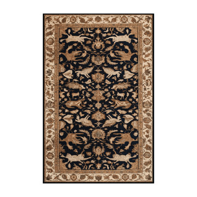 Machine Washable Persian Brown Area Rug