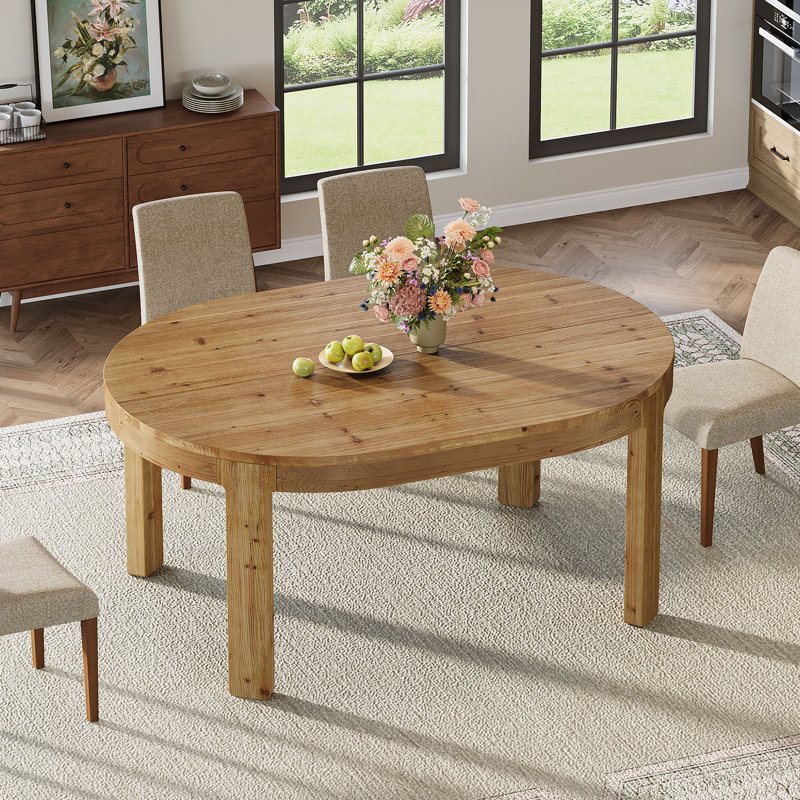 Oval Solid Wood Dining Table