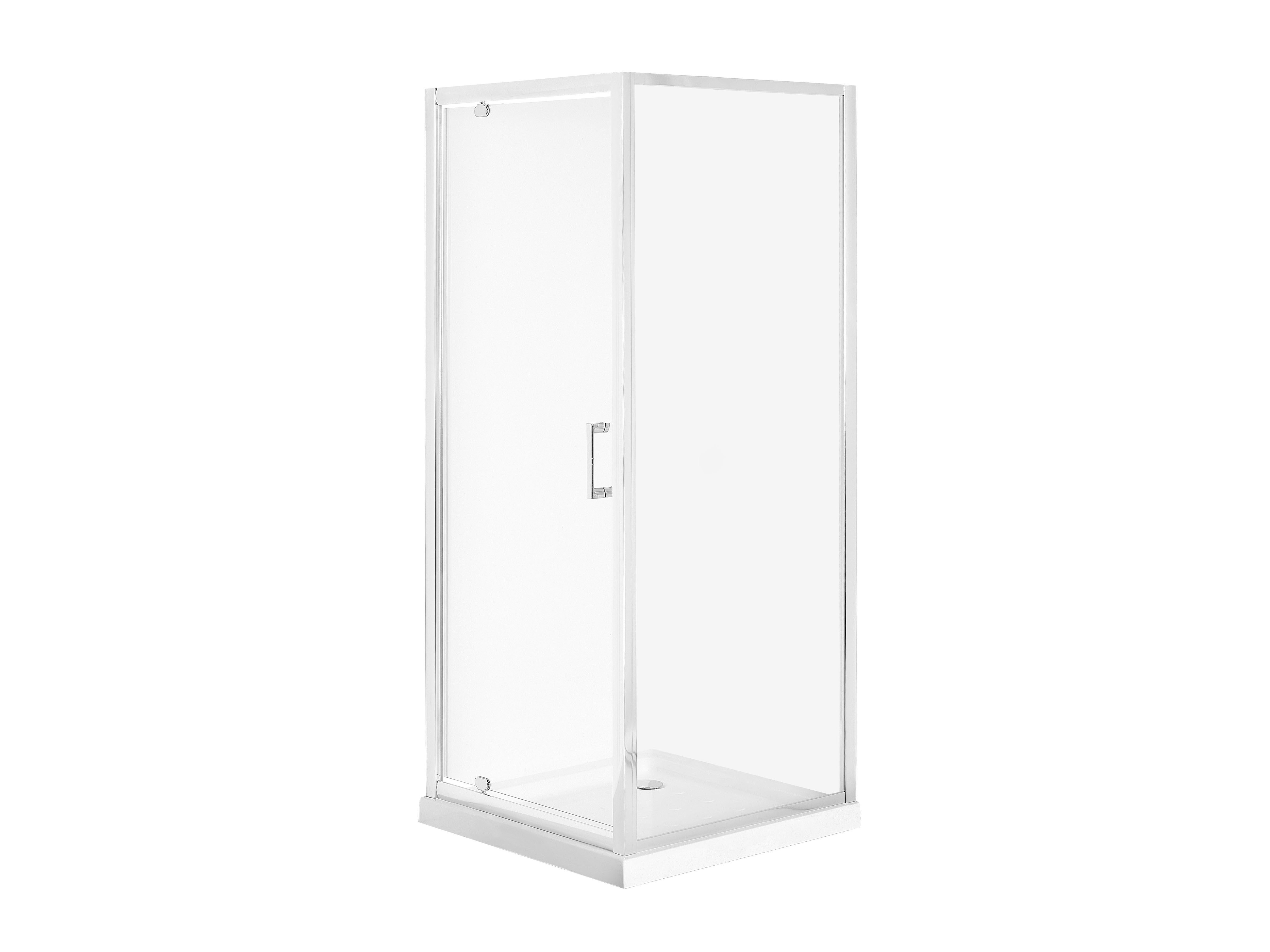 Ivy Bronx Tempered Glass Shower Enclosure 90 X 90 X 185 Cm Silver