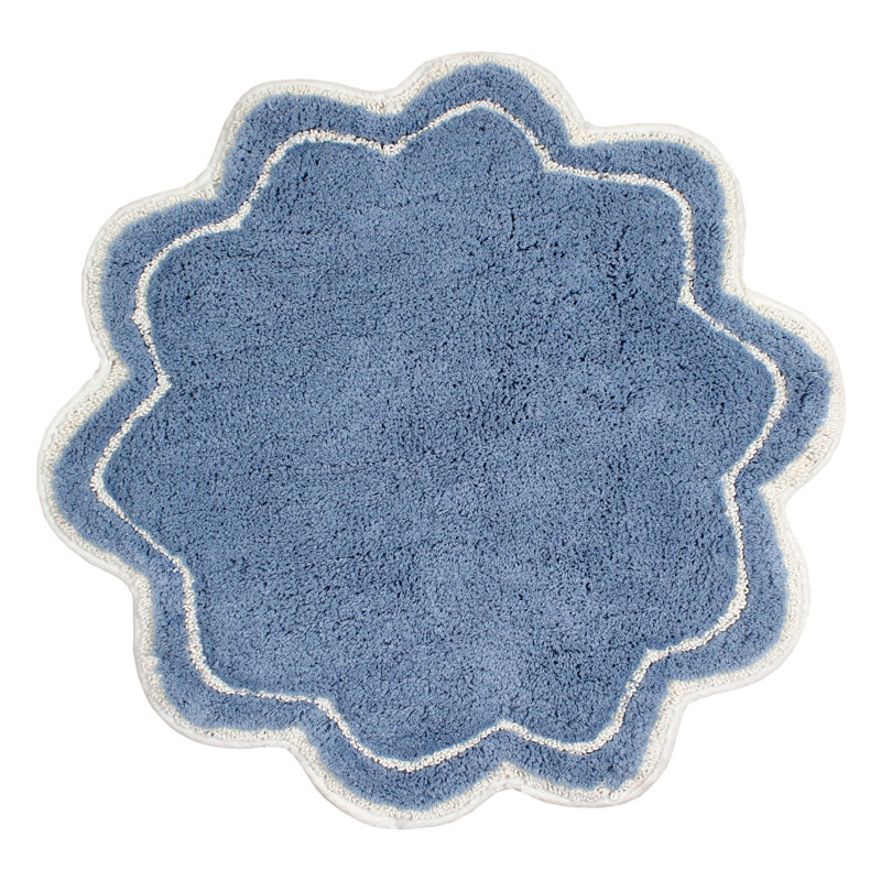 Tapis pour salle de bain Dobrinka, Bleu, 30 po (rond)