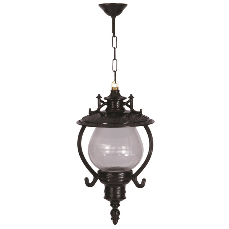 Lustre d'extérieur élégant, structure en ABS noir, 23,6 po x 9,8 po | Capuchon en acrylique, douille E27 de 40 W maximum, étanche IP65 | Parfait pour un décor nostalgique et traditionnel, un éclairage de style industriel et du sud-ouest