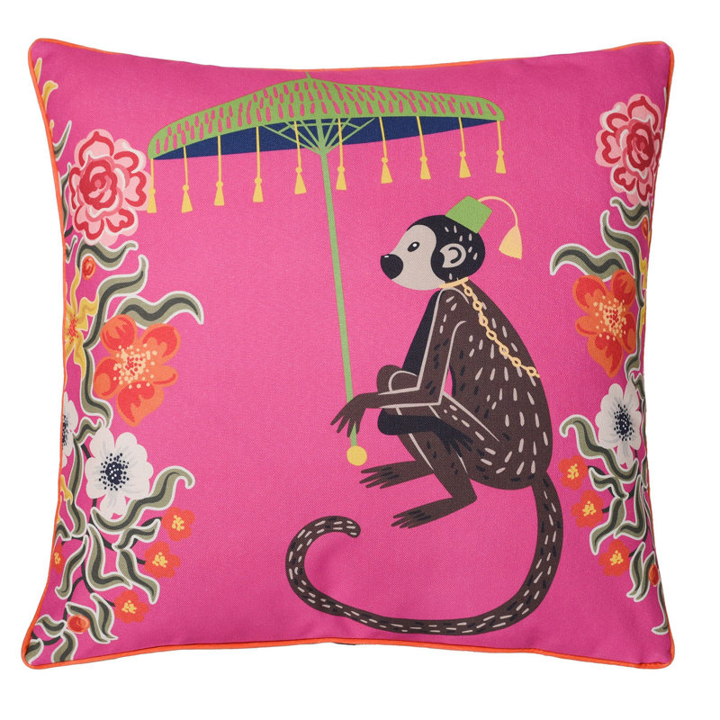 Hot Pink and Navy Velvet Double Sided Throw Pillow