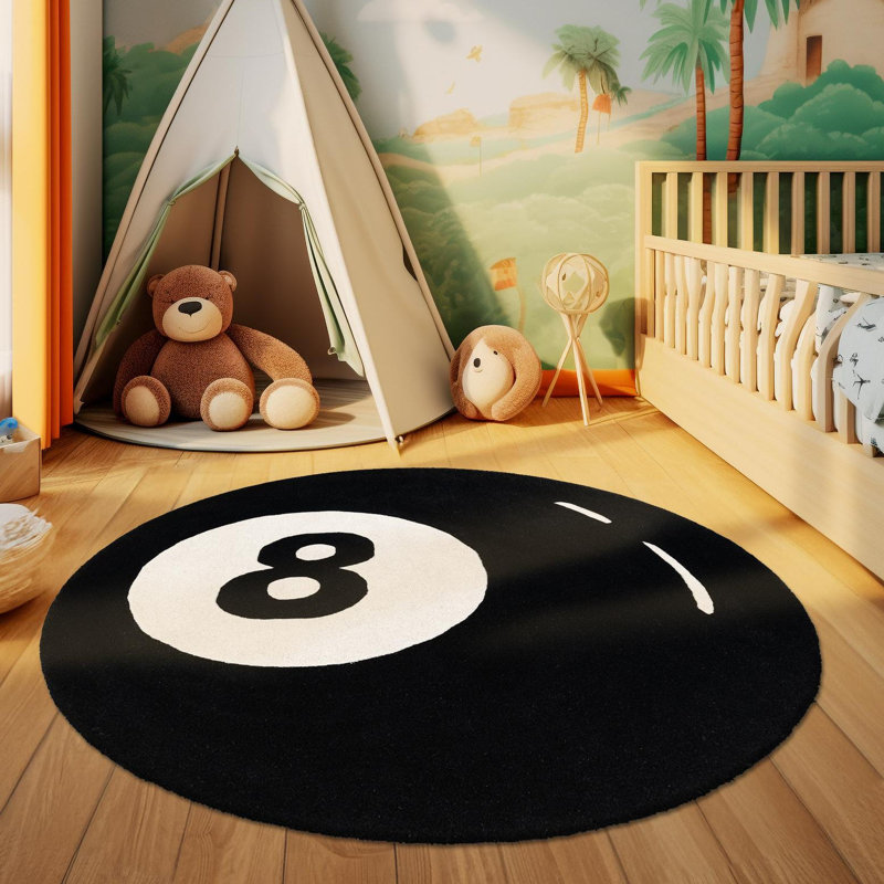 Tapis en laine touffeté à la main Latitude Run®, Rond 4 pi 1 po