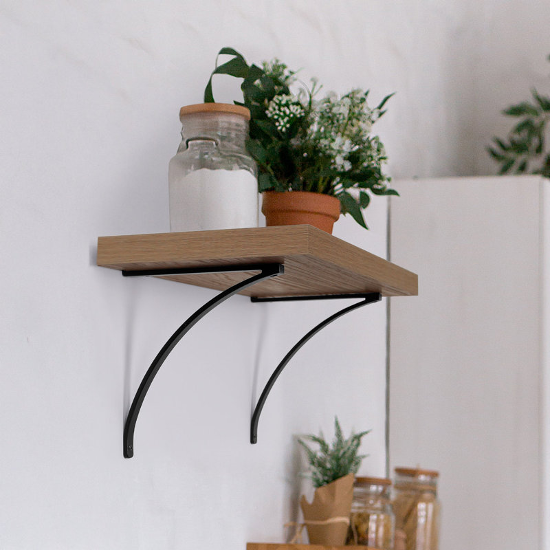 Lumi Home Furnishings Shelf Brackets Black 2-Pack, Black