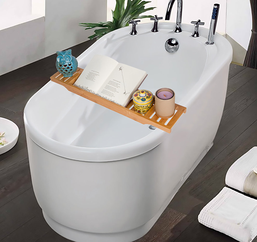 Freestanding Bamboo Bath Caddy Trademark Innovations