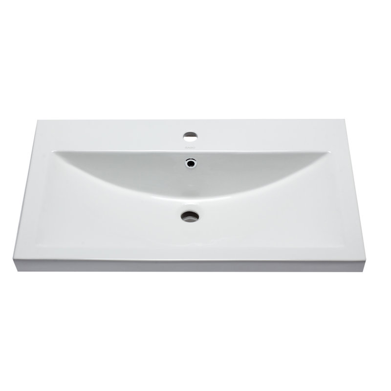 Évier de cuisine rectangulaire à simple cuve l 32 po x l 19 po en céramique