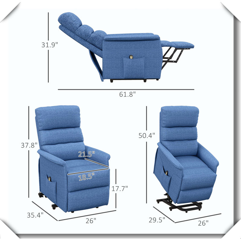 Fauteuil inclinable électrique à télécommande, Bleu