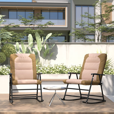 Ensemble de chaises berçantes pliables 2 pièces, gris clair