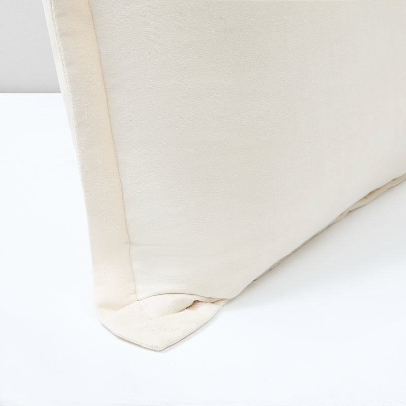 Terran Velvet Cotton Euro Sham Cover Cream, Cream