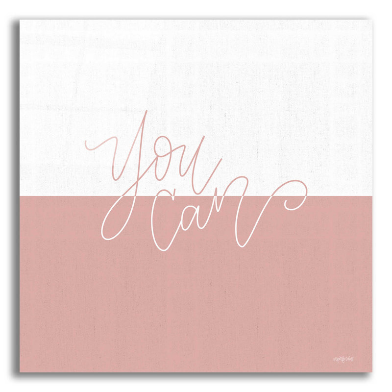 You Can - Art textuel sans cadre, H 12 po x l 12 po x P 0,13 po