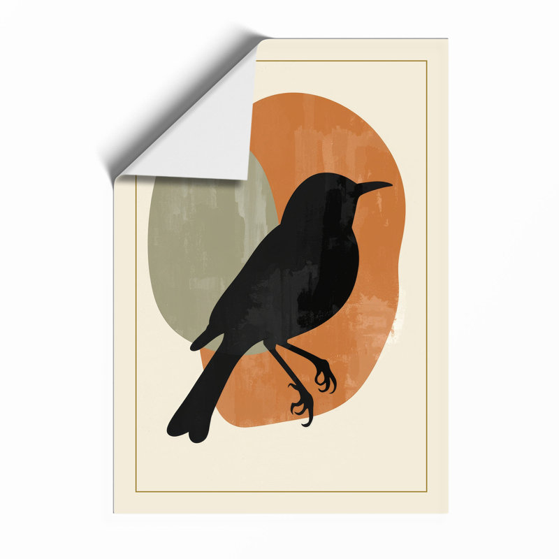 Perched Bird in Profile Minimalist - Framed Print, Unframed, A1 - 84.1 x 59.4 cm