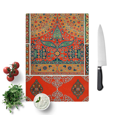 Glass Floral indo-Persian Pattern by Albert Racinet Chopping Board