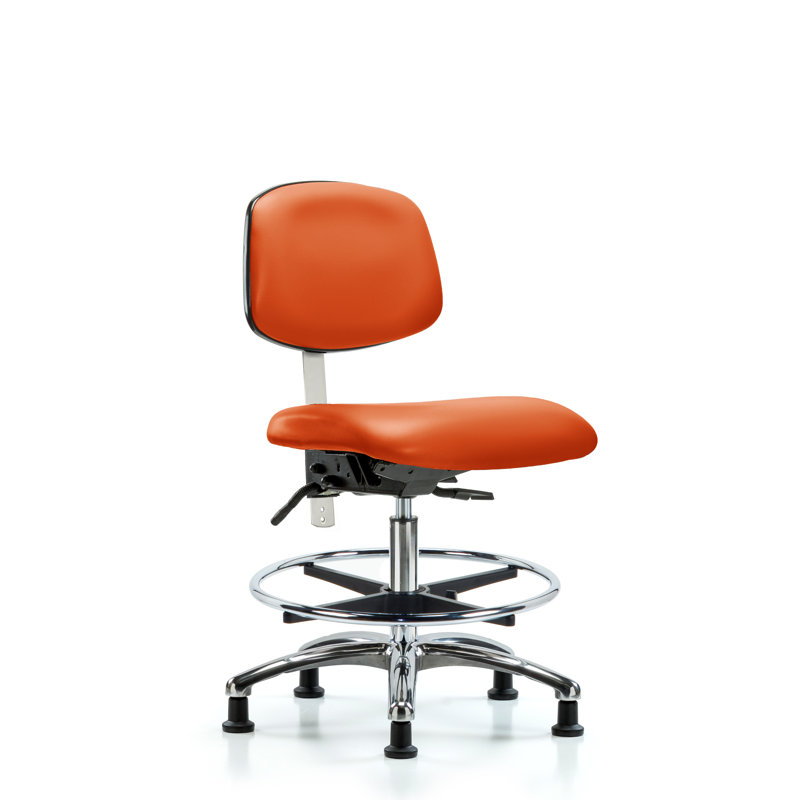 Chaise de dessinateur ergonomique Louise, Patins, Orange, Non inclus