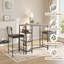 Ensemble de table de salle à manger 3 pièces pour 2 personnes, table de cuisine avec 2 chaises rembourrées, ensemble de coin-repas compact avec tablettes de rangement à 3 niveaux, ensemble de salle à manger pour appartement, gris-1386854753-1386854779-1386854783
