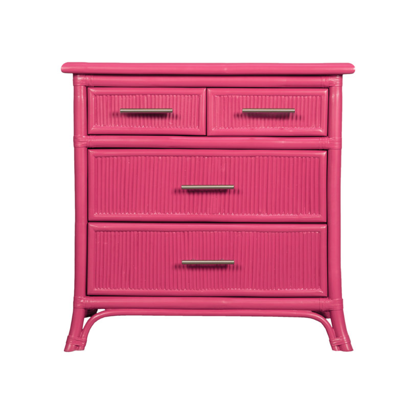 Bermuda 4-Drawer Nightstand, Hot Pink