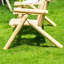 2 chaises en bois naturel avec table, foyer extérieur pour terrasse, porche, jardin, table de détente, chaise.