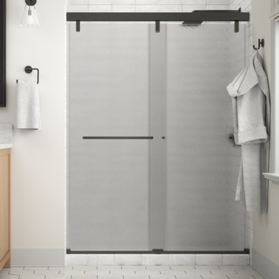 Delta Classic 60 in. x 71-1/2 in. Mod Semi-Frameless Sliding Shower Door, 1/4 in. (6mm) Rain Glass