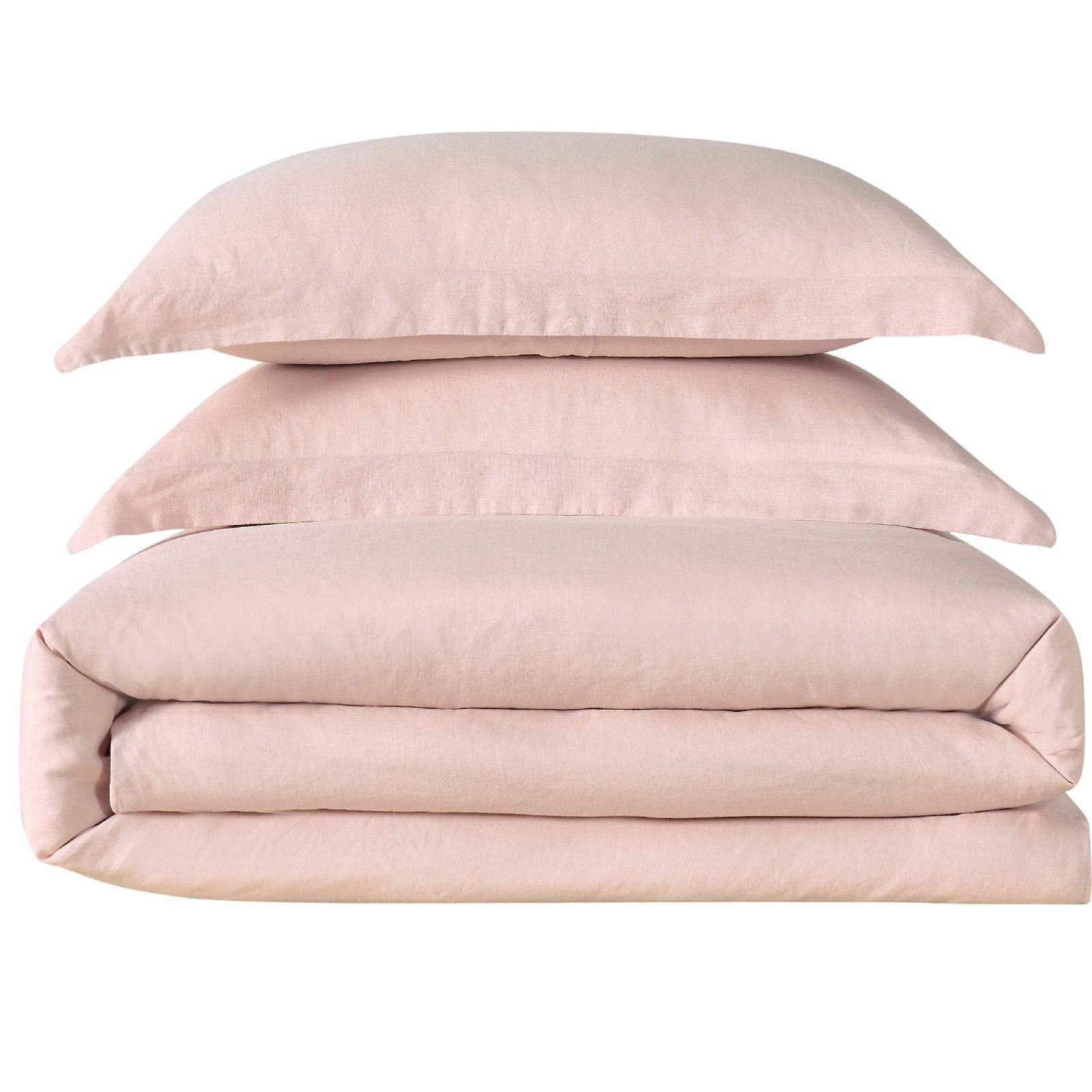 Nena Linen Duvet Cover Set, Blush, King Duvet Cover + 2 King Shams