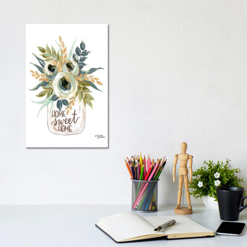 Home Sweet Home Flowers by Michele Norman - Wrapped Canvas Print, 20.32 cm H x 30.48 cm W