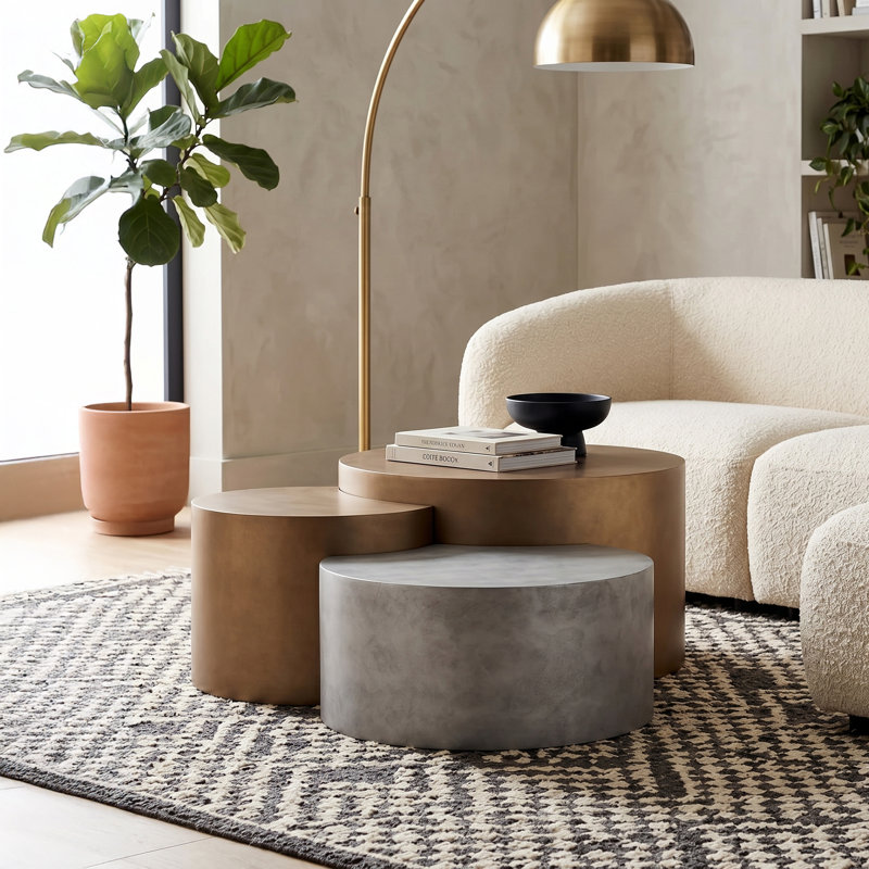  Sovana Modern Indoor/Outdoor Nesting Coffee Table