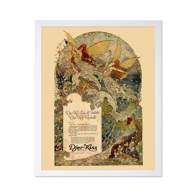 Fée de plage, H 24 po x l 32 po, Affiche, Encadrement blanc