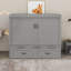 Lit escamotable double avec ports USB, grands tiroirs et poignées en métal-650382979