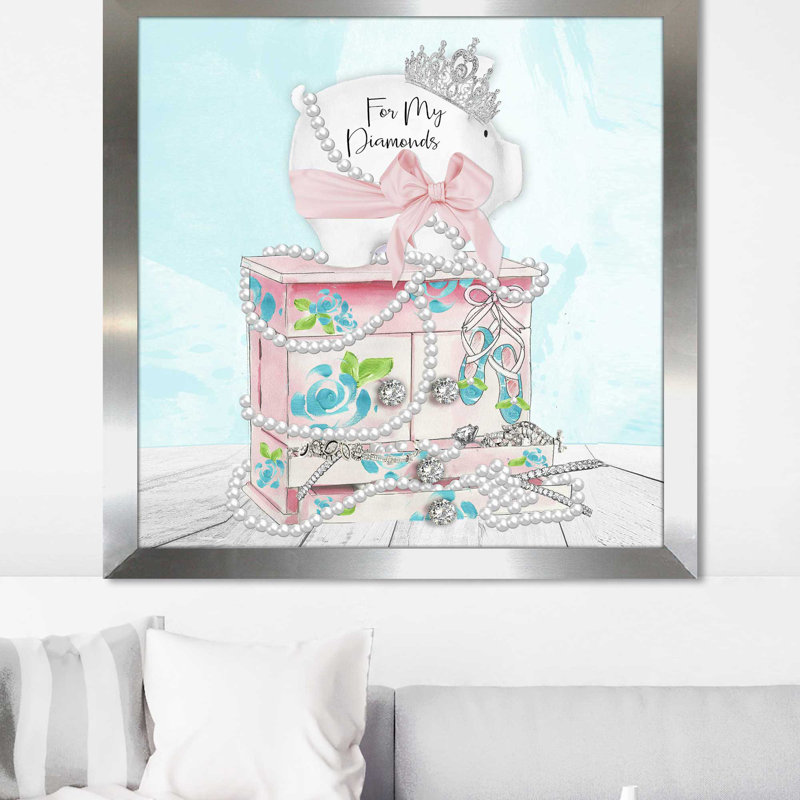 For My Diamonds (Square) par By Jodi - impression, Encadrement argenté, H 31,5 po x l 31,5 po x P 1 po