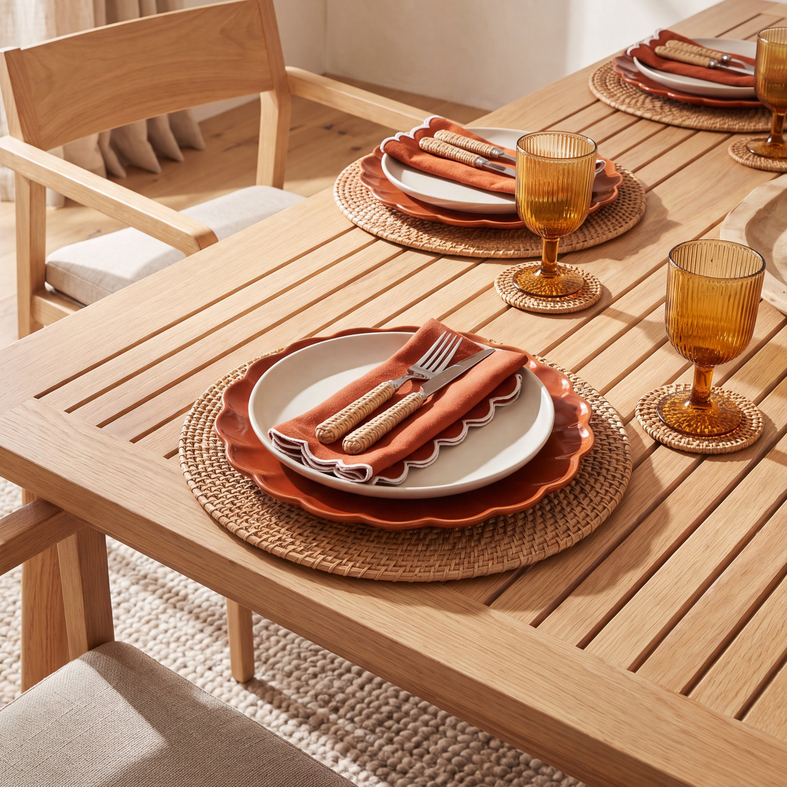 Handmade 12" Natural Fiber Placemat Set