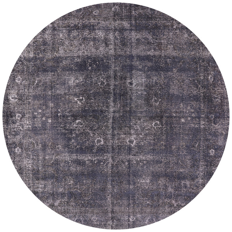 Tapis oriental gris foncé Rokas, Rond 4 pi