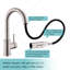 Robinet d'évier en nickel brossé avec douchette extractible, robinet de salle de bain et de cuisine moderne, remplisseur en céramique 360 °