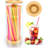 10-Inch Drinking Straw Dispenser,Acrylic Straw Organizer With Bamboo Lid