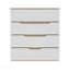 Commode, plateau supérieur, quatre tiroirs - blanc / chêne clair