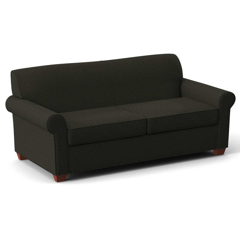 Finn 75" Rolled Arm Sofa Bed, Dorset Charcoal, BM Cherry, Hybrid