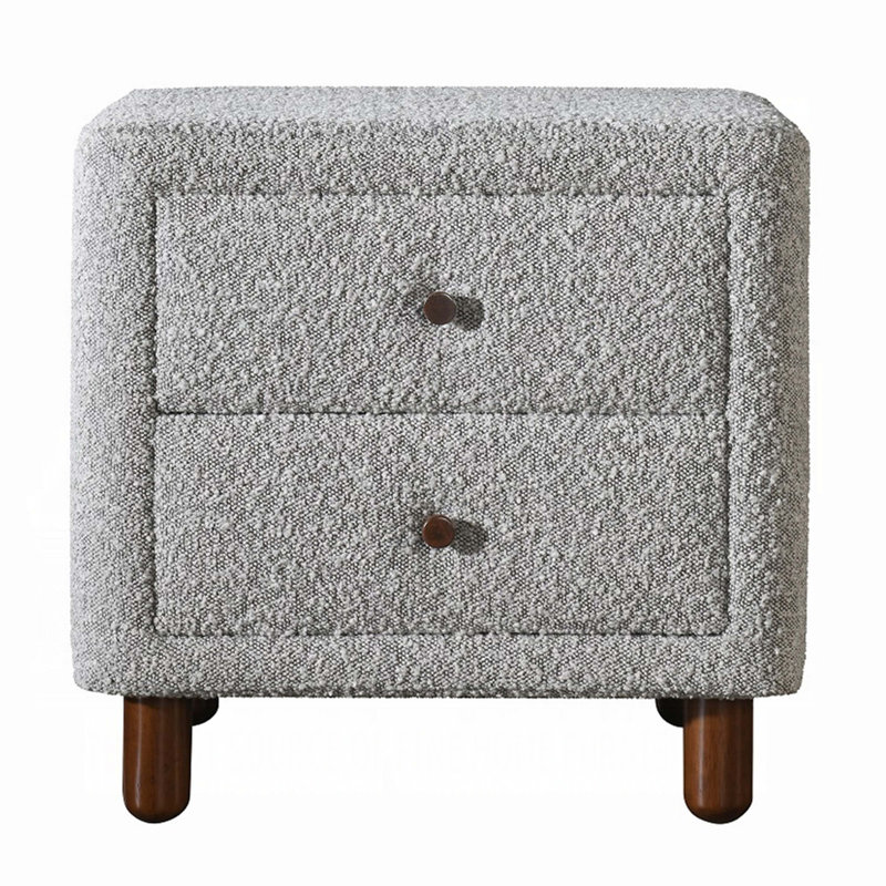 Mobilier de chambre à coucher classique à deux tiroirs gris avec deux tiroirs