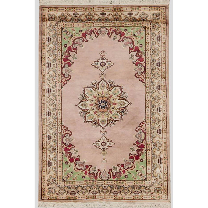 Hand-Knotted High-Quality Beige and Ivory Area Rug
