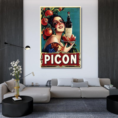 Astoria Grand Vintage Apple Collection Gallery Wrapped Canvas Art Titled: Picon Liquor