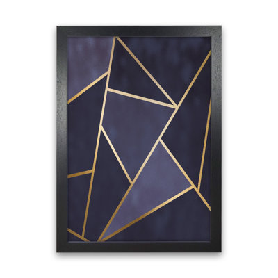 Lux Navy And Gold Geo Print by Pixy Paper - Print