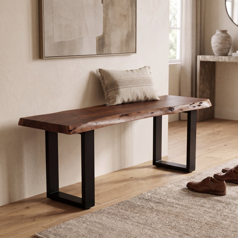 Banc en bois massif Beames 48 "Beats, Noyer