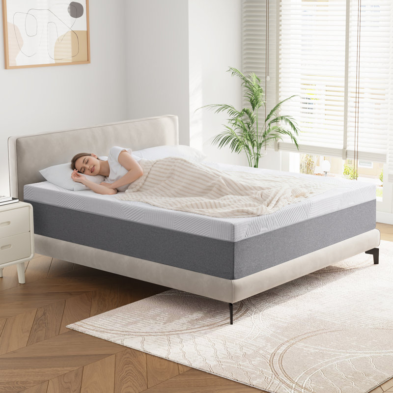 Alwyn Home 10 Inch Queen  Gel Memory Foam Mattress With Breathable Cover & Medium Feeling, Queen
