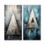 Triangle Trance Shimmering Silver - formes abstraites, ensemble de 2 reproductions d'art mural-355251485-355251487