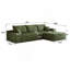 Canapé modulaire 107 po avec méridienne en L 107 po, canapé modulaire moderne avec assise profonde, canapé rembourré pour la chambre à coucher du salon, aucun assemblage requis, (tissu en velours côtelé moelleux), vert-131106135