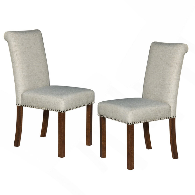 Ensemble de 2 chaises de salle à manger rembourrées avec garniture cloutée