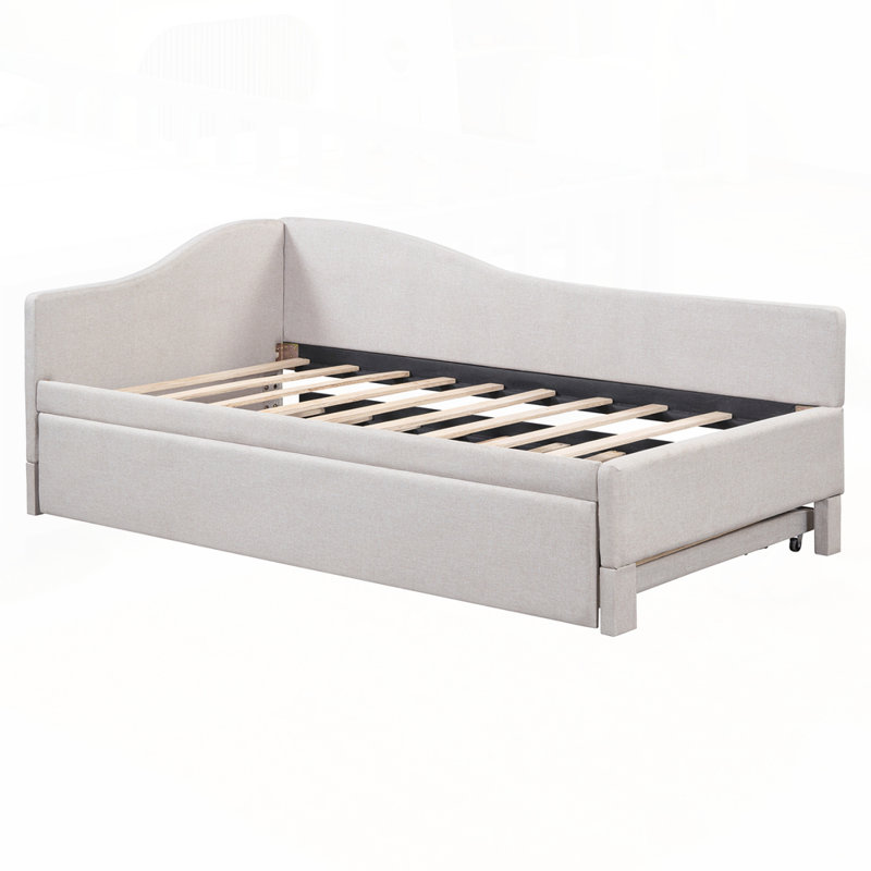 Versatile Upholstered Daybed with Extraordinary Comfort and Functionality, Beige