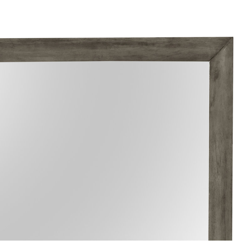 Miroir mural contemporain gris pour tous les emplacements - H 39 po x l 35 po x P 1 po, aucun assemblage requis, illumine et agrandit l'espace, entretenu sans effort dans un état remarquable