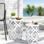 Tables de bout en métal S / 2, élégance moderne avec décoration en fer, table blanche, pour une touche sophistiquée, sans assemblage-47867447