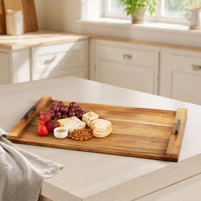 Wooden noodle board stovetop cover with built‑in handles, functional top cover for gas and electric stove burners, decorative oven accessory that doubles as a practical countertop wood tray