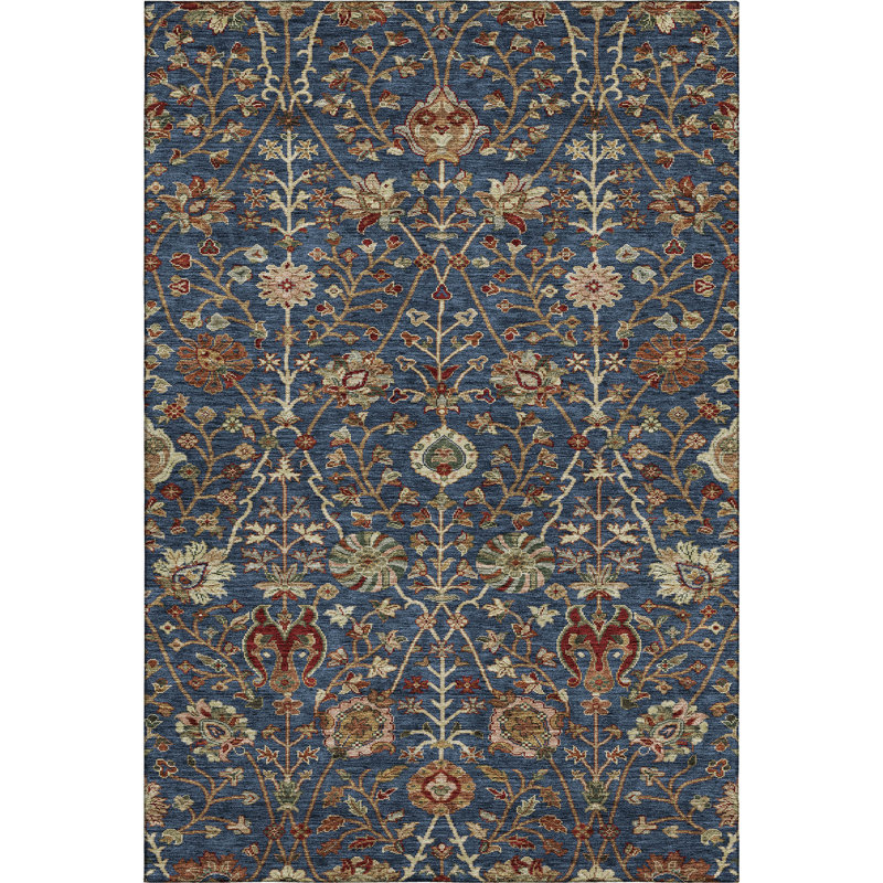 Premium Machine Washable Dahl AMF1085 Floral Rug, Rectangle 3' x 5'
