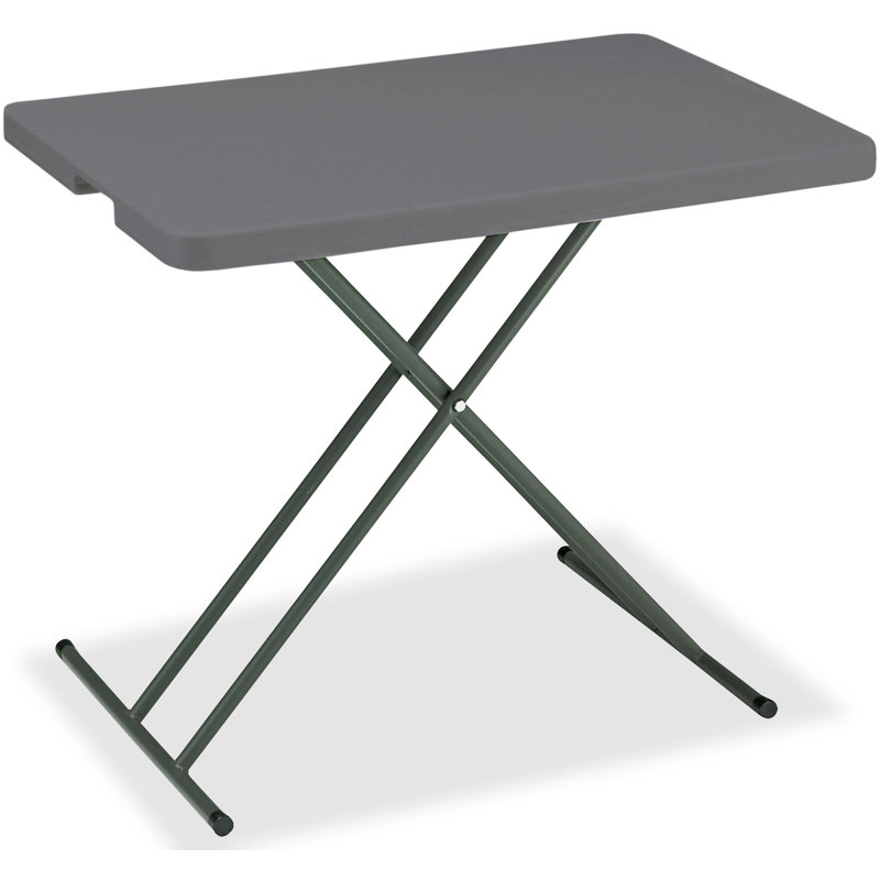 IndestrucTableTOO 30'' Rectangular Adjustable Folding Table, Grey