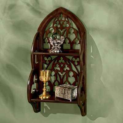 2 Piece Mahogany Tiered Shelf
