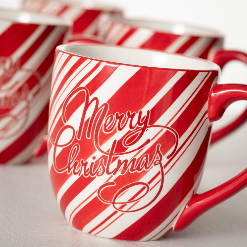 Tasse 4,5 "Merry Christmas, rouge et blanc